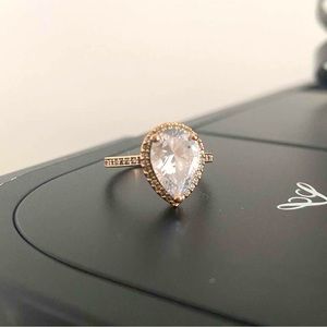 Pandora Sparkling Teardrop Halo Ring